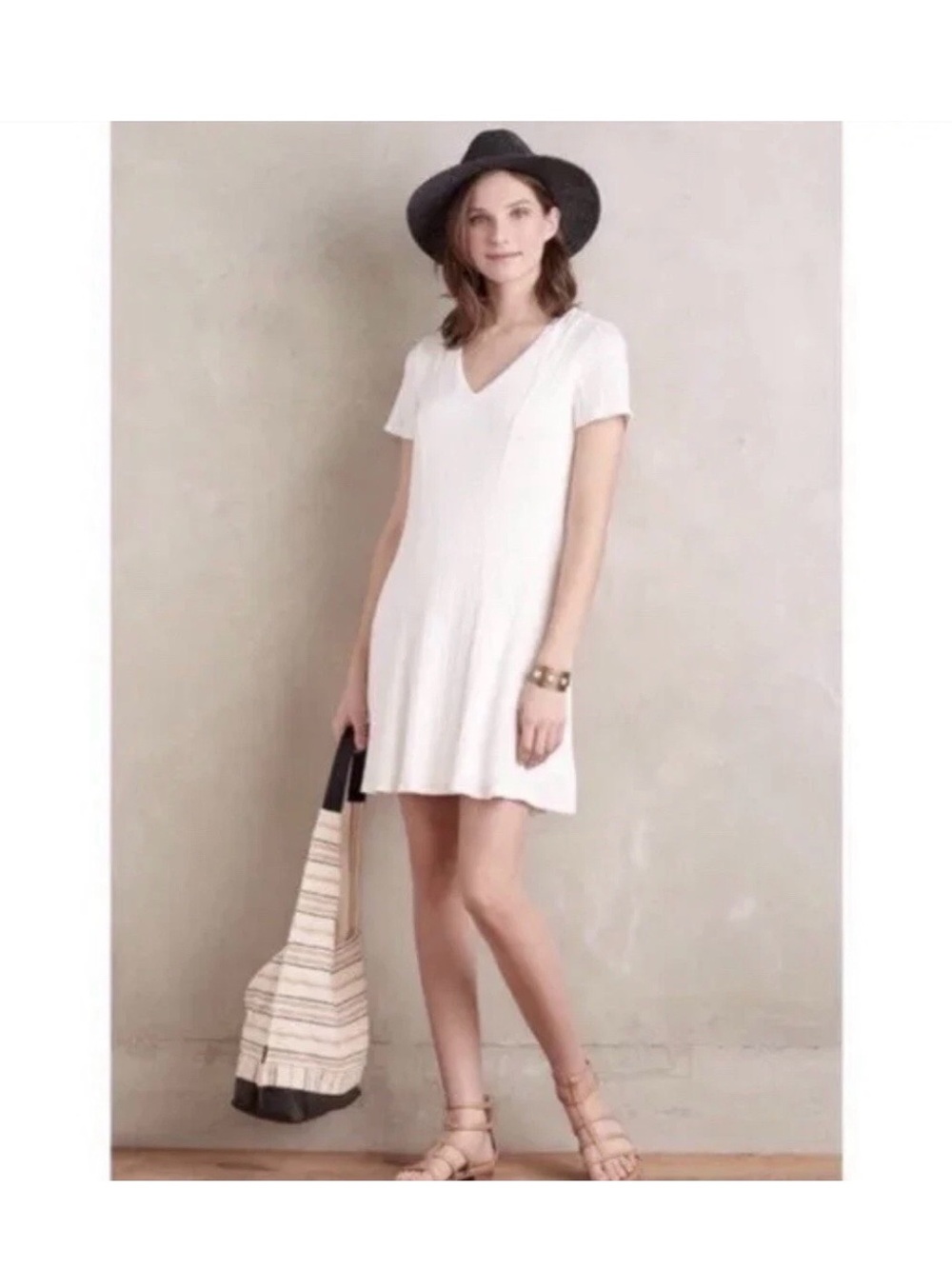 Anthropologie dolan White Ribbed Dress Size XS